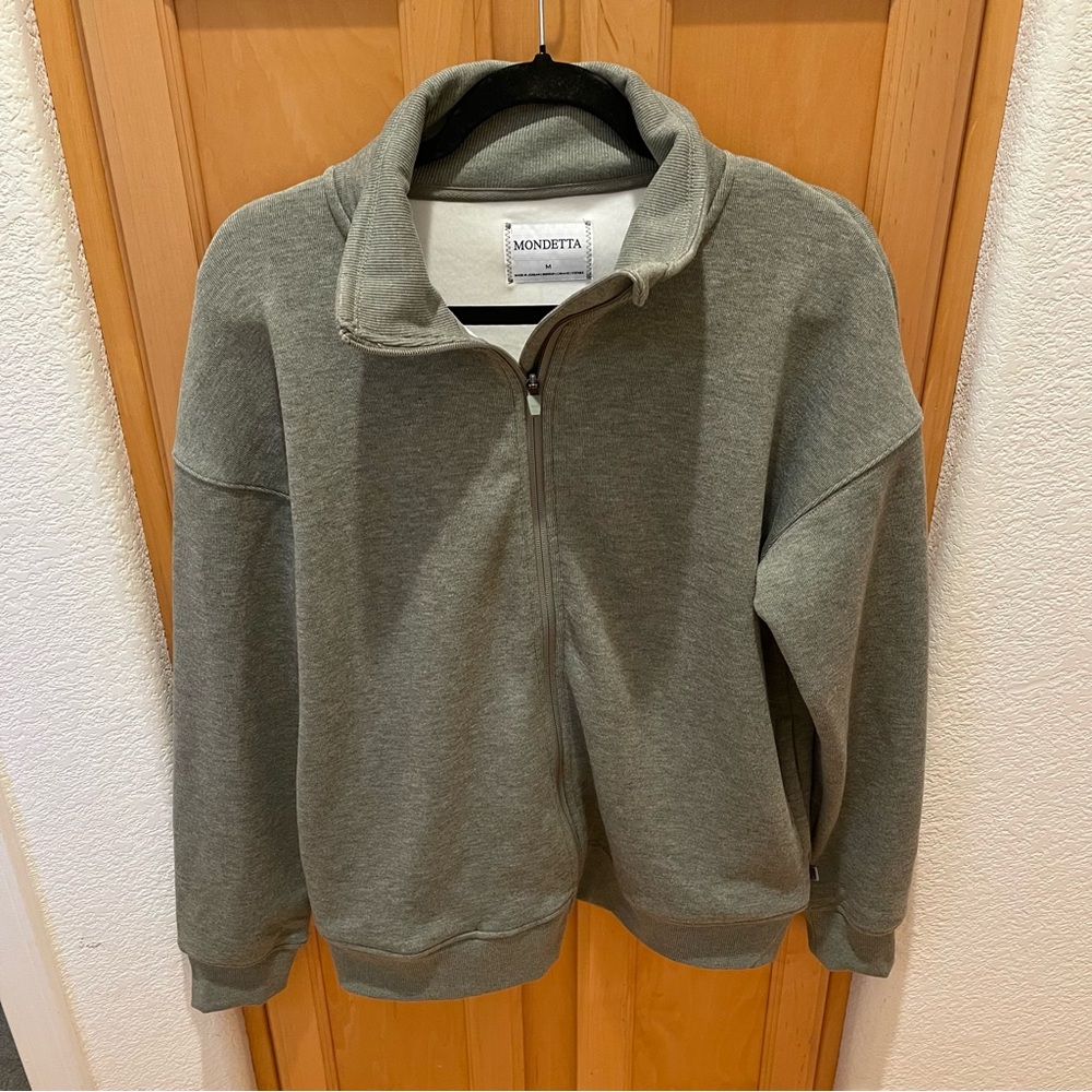 Mondetta Women's Green Fleece Jacket, Full-Zip Size Medium